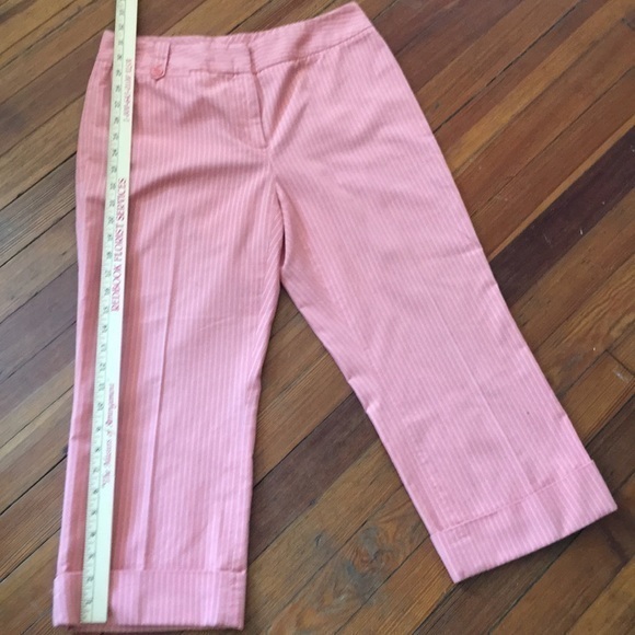 Ann Taylor Peach pin striped culottes with cuffs - Picture 9 of 10
